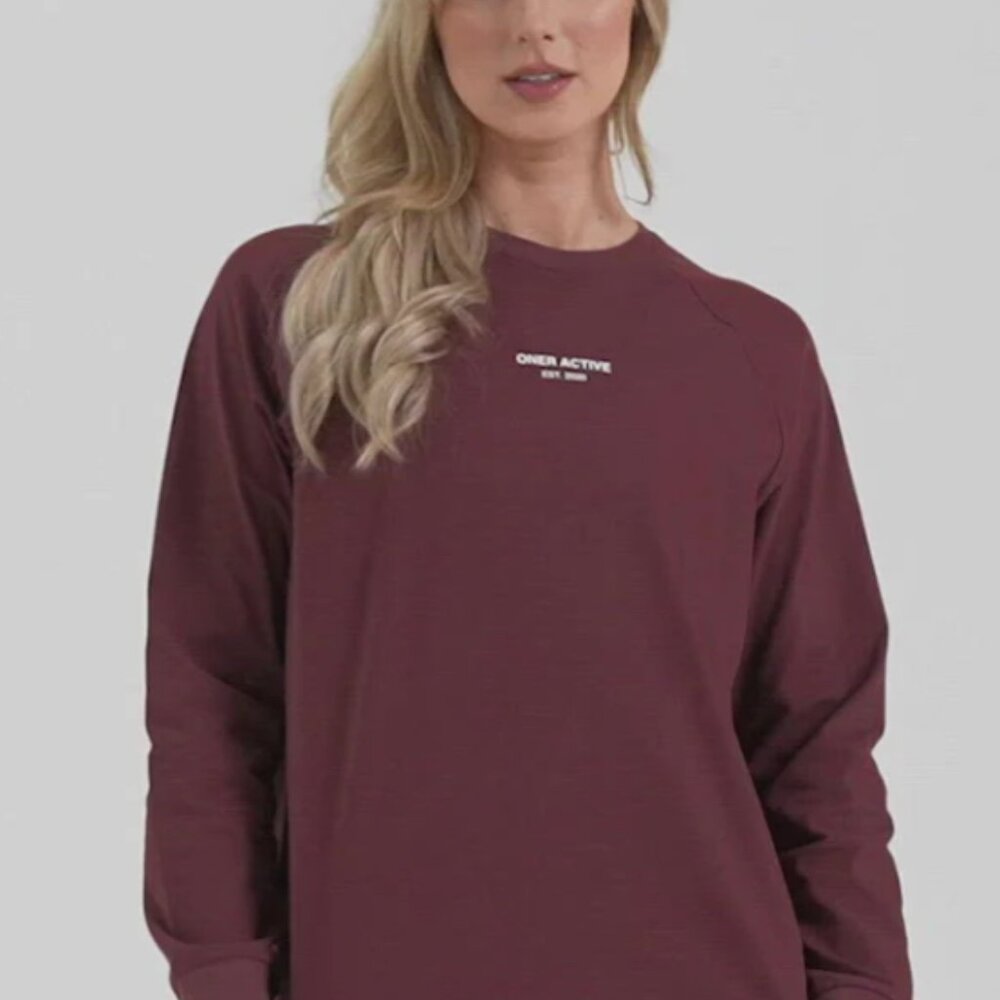 Oner Active graphic oversized long sleeve tee - Rosewood Size L